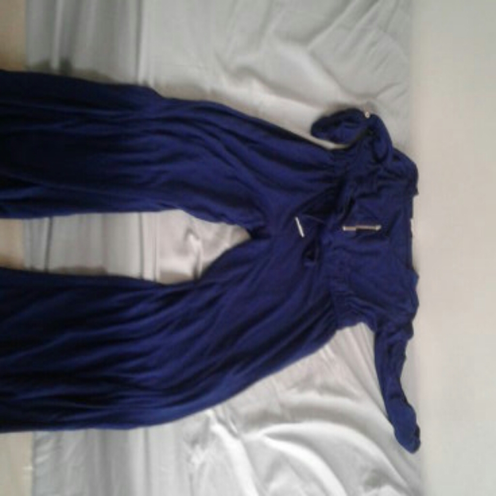 Blue mid sleeve romper